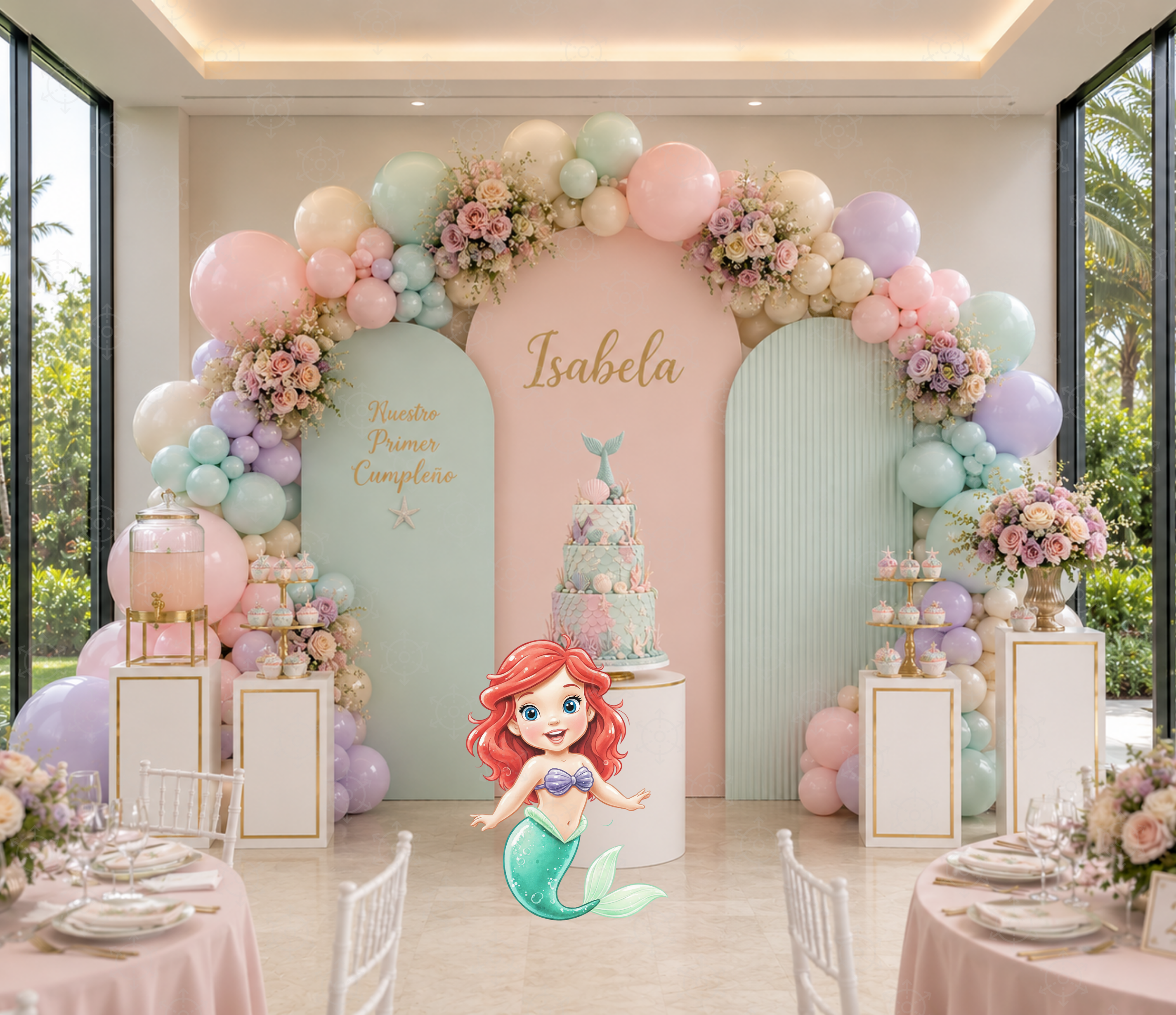 Baby Princess Birthday Backdrop & Cutouts | Personalized Royal Baby Shower Party Decorations