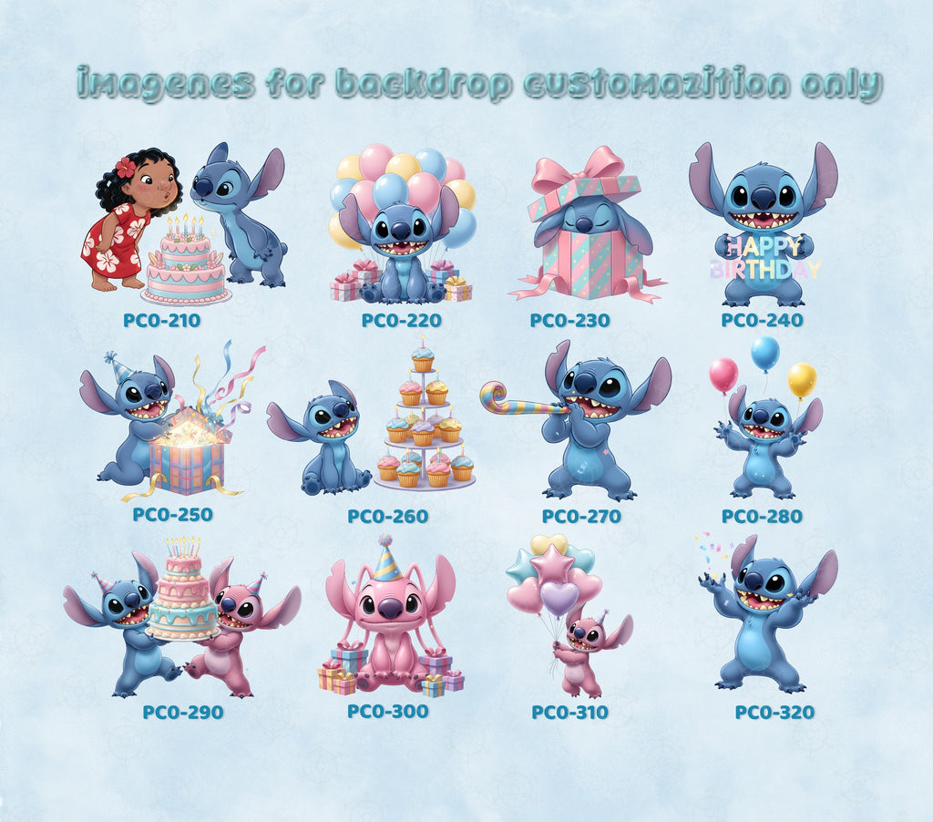 Personalized Blue Alien Birthday Backdrop & Cutouts Set | Hawaii Party Decorations