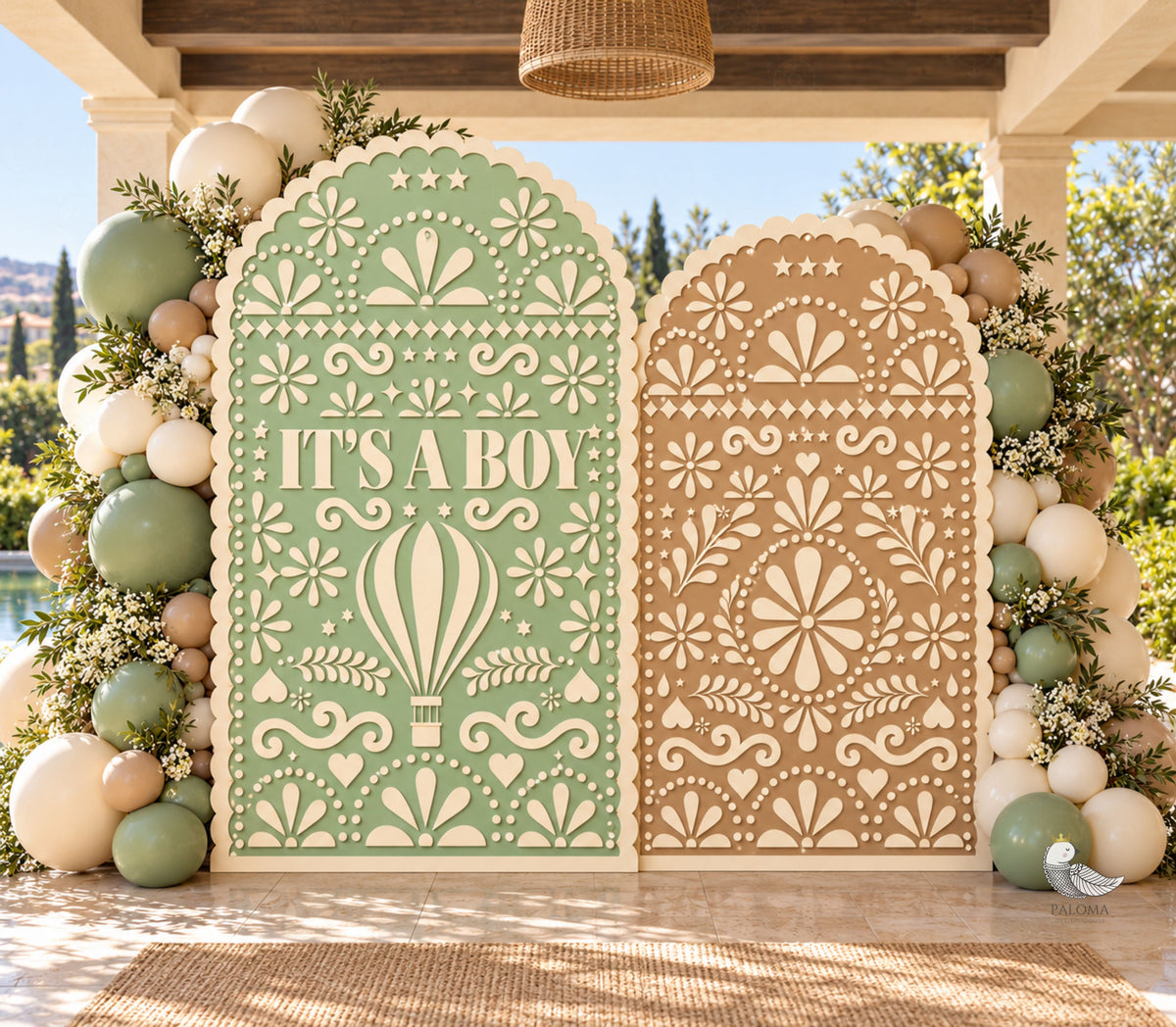 Papel Picado Backdrop Sets for Baptism, First Birthday & Gender Reveal