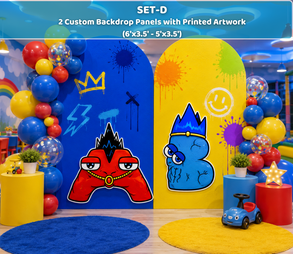 Custom Alphabet Lore Birthday Backdrop & Character Cutouts | Personalized Kids Party Decorations