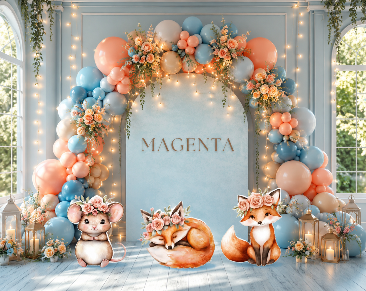 Custom Woodland Baby Shower Backdrop & Animal Cutouts | Forest First Birthday Party Decor