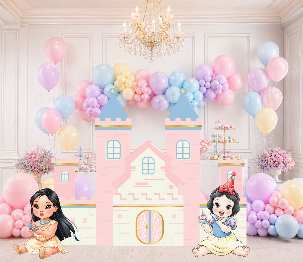 Baby Princess Birthday Backdrop & Cutouts | Personalized Royal Baby Shower Party Decorations