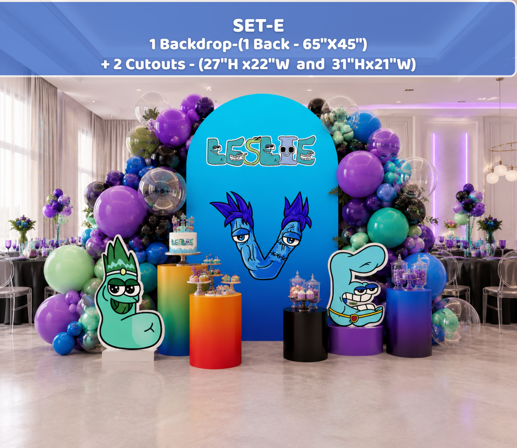 Custom Alphabet Lore Birthday Backdrop & Character Cutouts | Personalized Kids Party Decorations