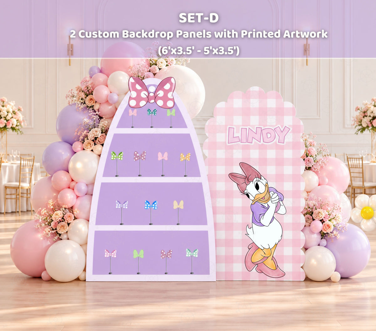 Bow-Tique Birthday Backdrop & Cutouts | Pink Bow Party Decor
