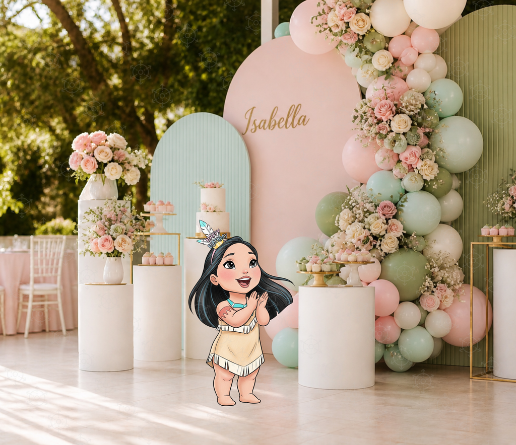 Baby Princess Birthday Backdrop & Cutouts | Personalized Royal Baby Shower Party Decorations