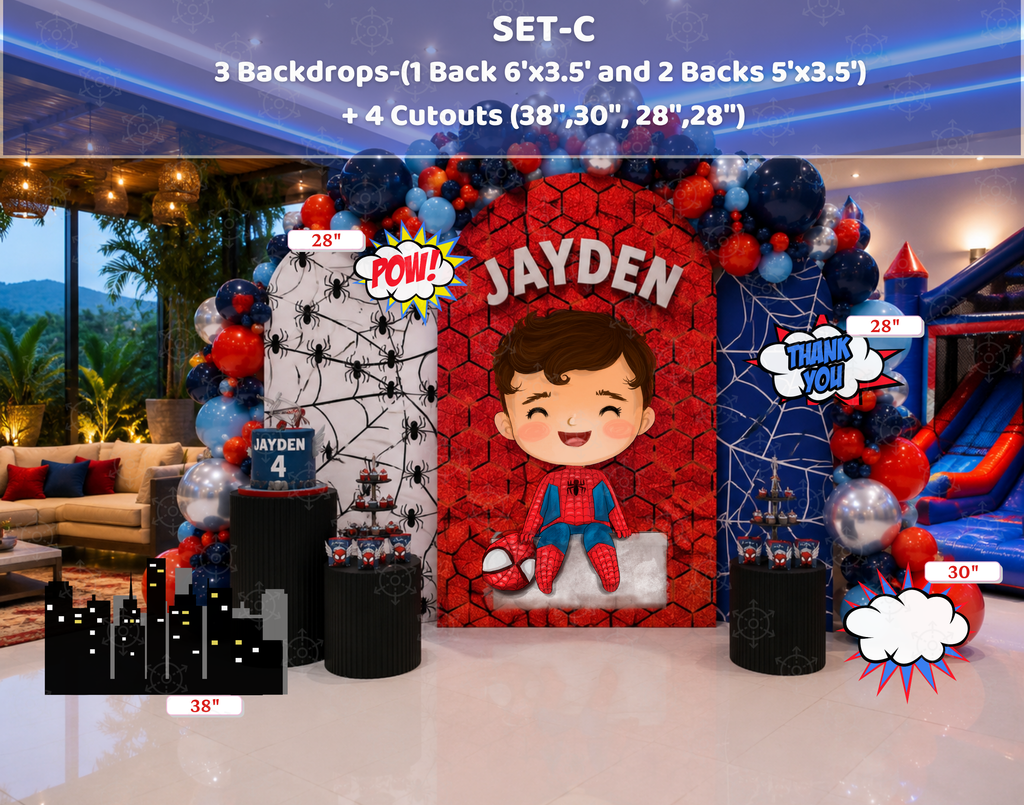 Superhero First Birthday Backdrop & Cutouts | Personalized Comic City Party Decorations