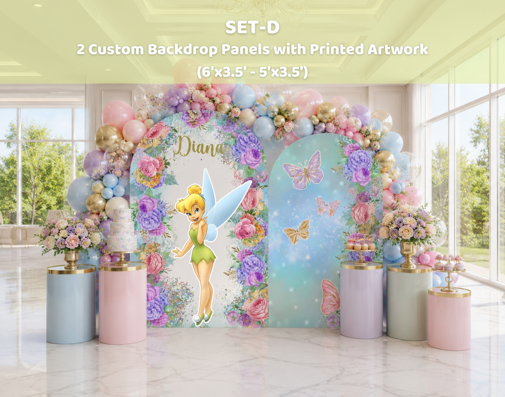 Custom Princess-Inspired Birthday Backdrop & Cutouts | Floral Fairy Party Decorations