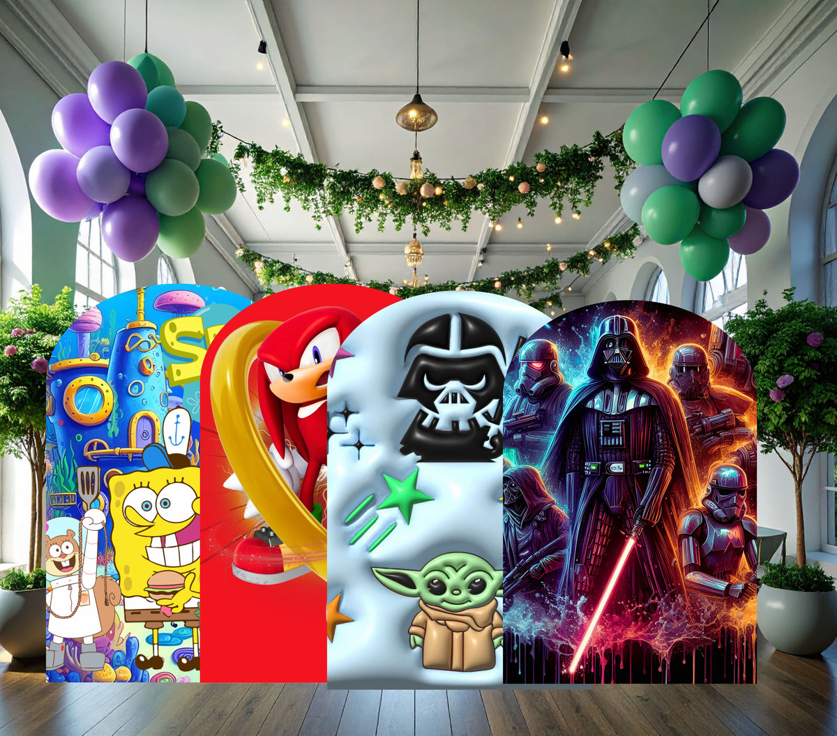 Custom Character Birthday Backdrop & Cutouts | Personalized Kids Party Decorations