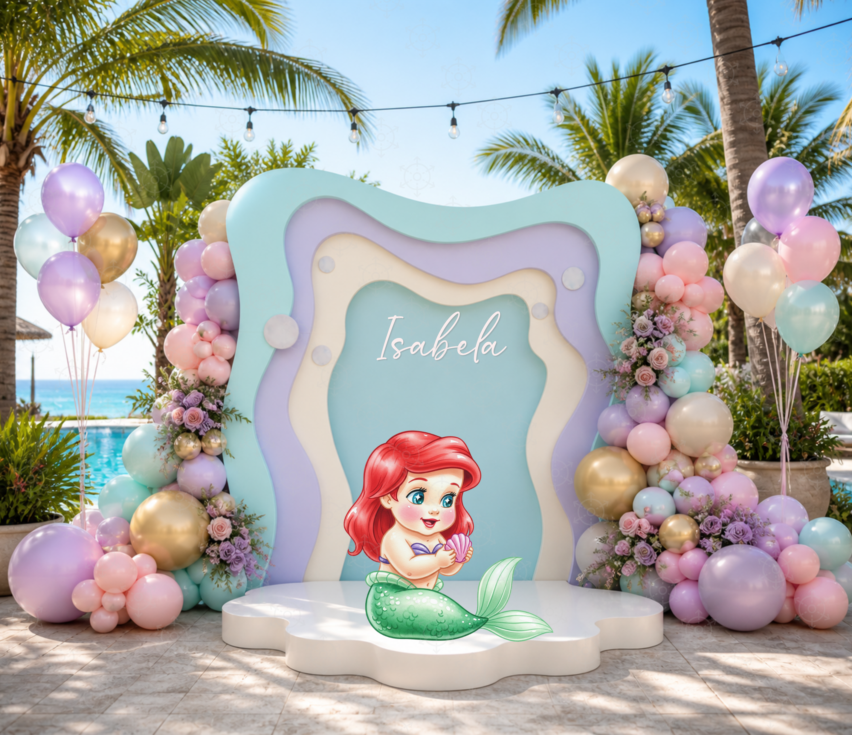 Baby Princess Birthday Backdrop & Cutouts | Personalized Royal Baby Shower Party Decorations
