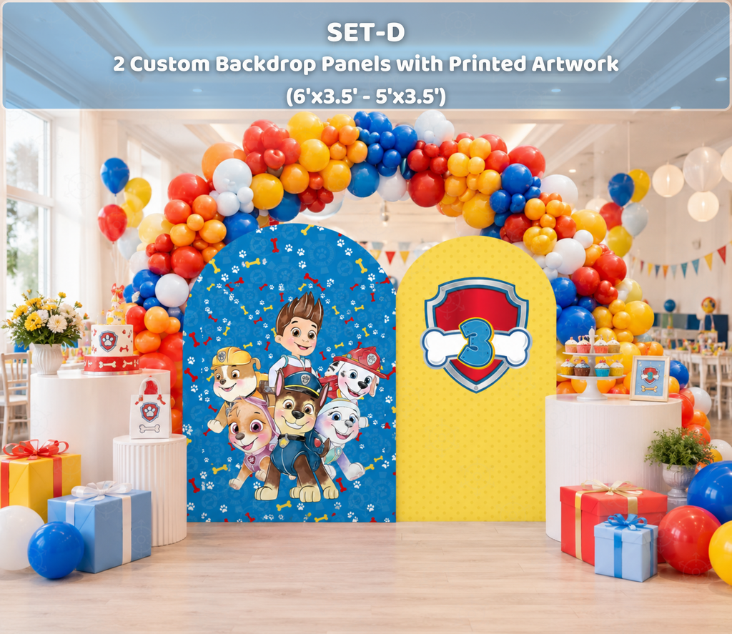 Puppy Rescue Birthday Backdrop & Cutouts | Personalized Dog Theme Kids Party Decorations
