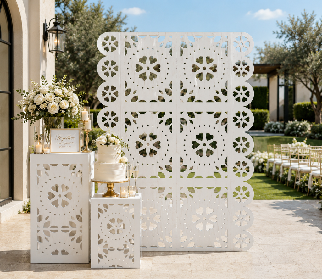 Personalized Papel Picado Backdrop with Stands | Mexican Style Wedding & Party Panel Decor