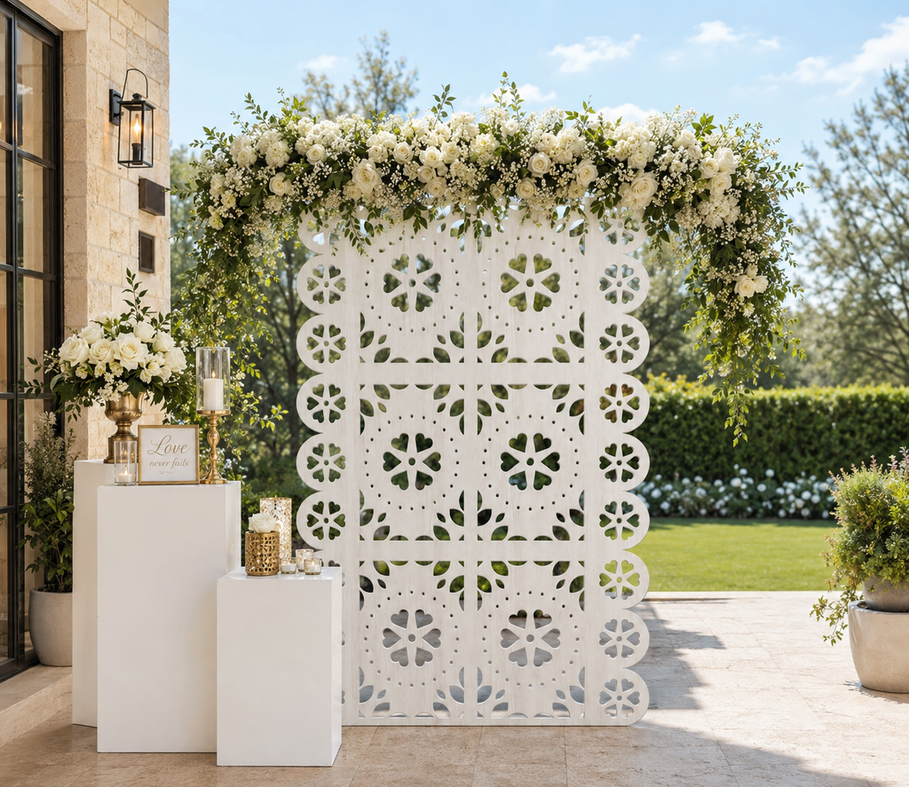 Personalized Papel Picado Backdrop with Stands | Mexican Style Wedding & Party Panel Decor
