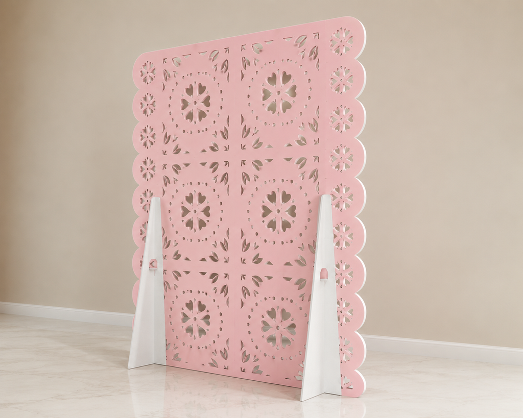 Personalized Papel Picado Backdrop with Stands | Mexican Style Wedding & Party Panel Decor