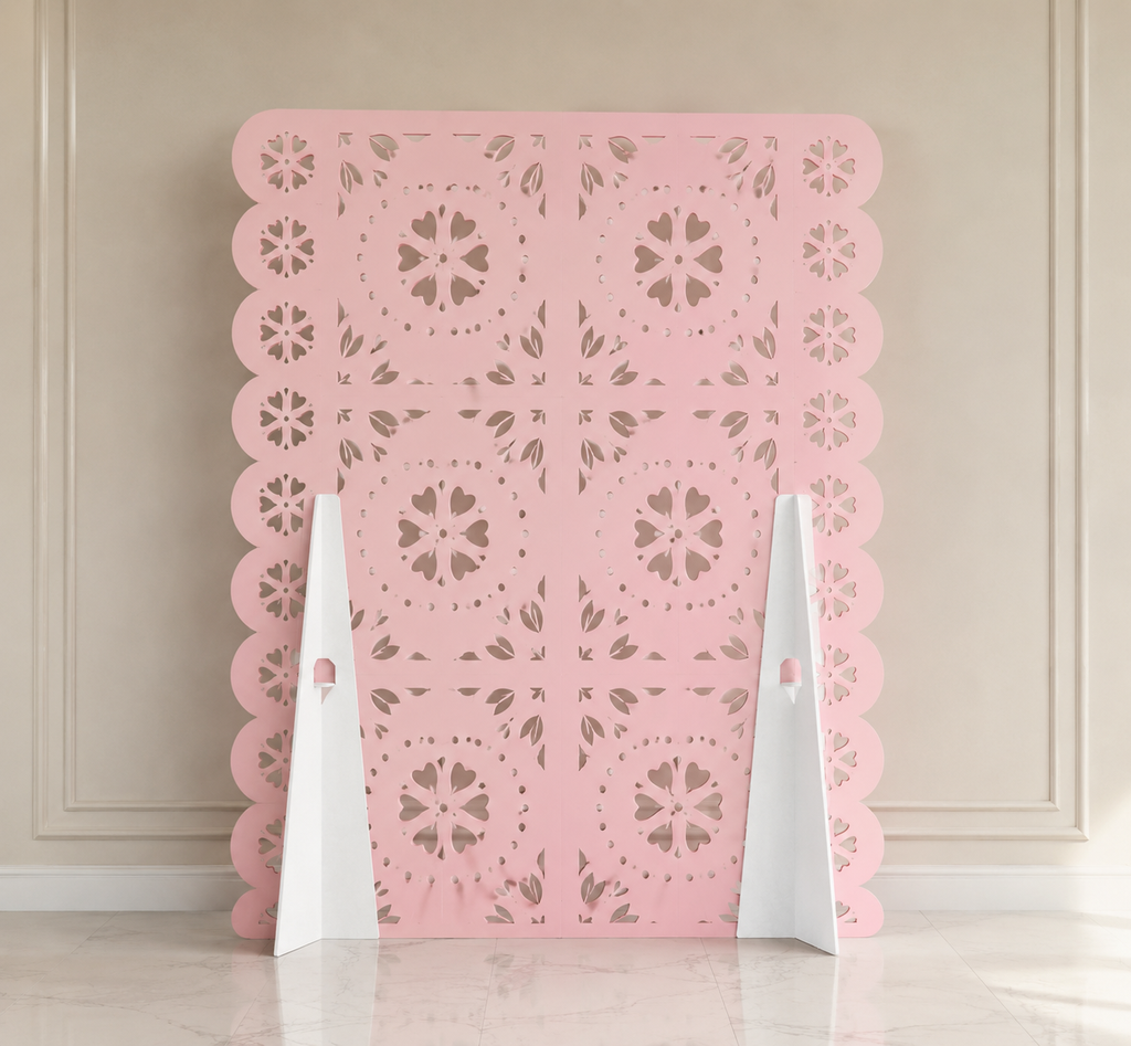 Personalized Papel Picado Backdrop with Stands | Mexican Style Wedding & Party Panel Decor