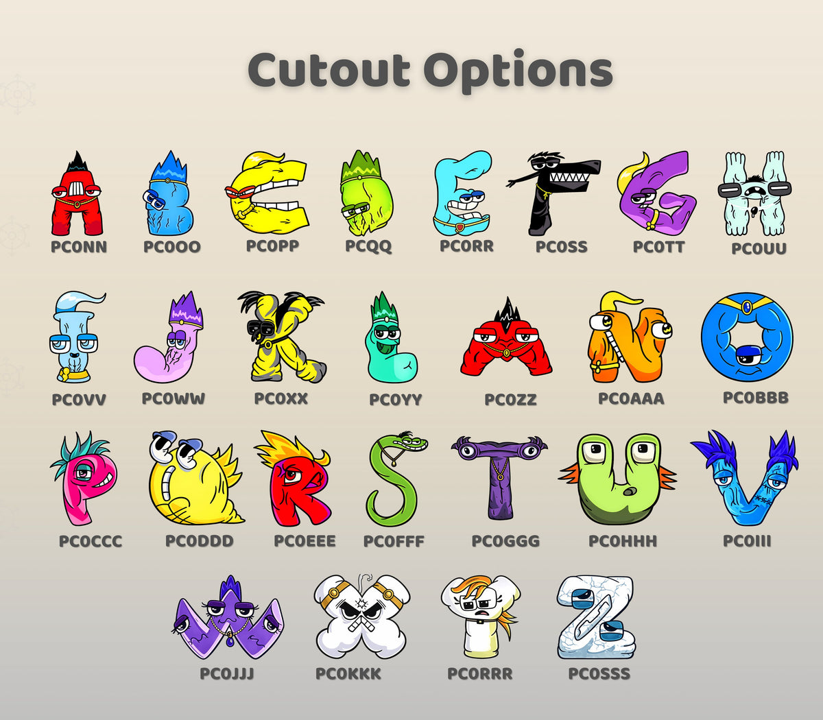 Custom Alphabet Lore Birthday Backdrop & Character Cutouts | Personalized Kids Party Decorations