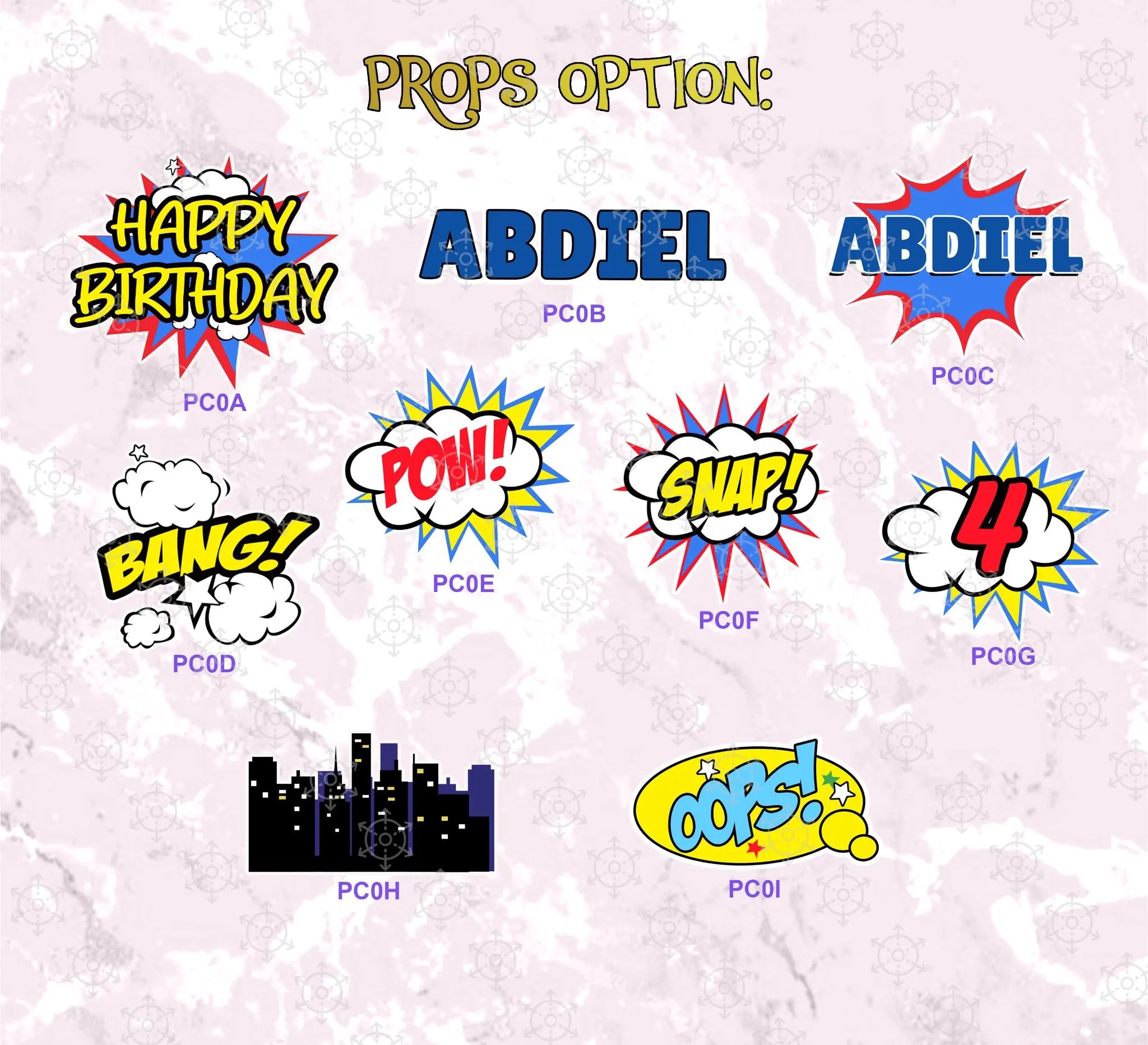 Superhero First Birthday Backdrop & Cutouts | Personalized Comic City Party Decorations