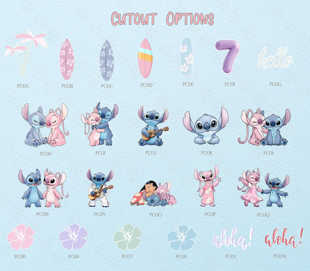 Pastel Blue Alien Beach Birthday Backdrop & Cutouts | Personalized Tropical Kids Party Decorations