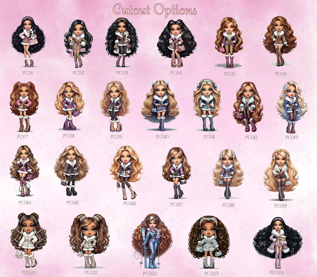 Custom Glam Fashion Doll Birthday Backdrop & Cutouts | Personalized Girly Party Decorations