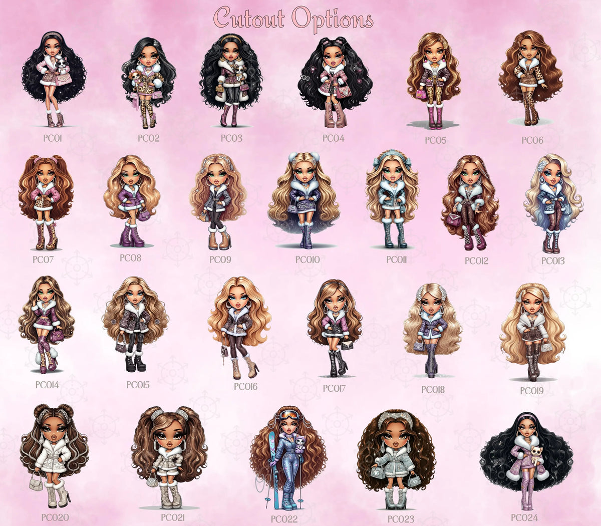 Custom Glam Fashion Doll Birthday Backdrop & Cutouts | Personalized Girly Party Decorations