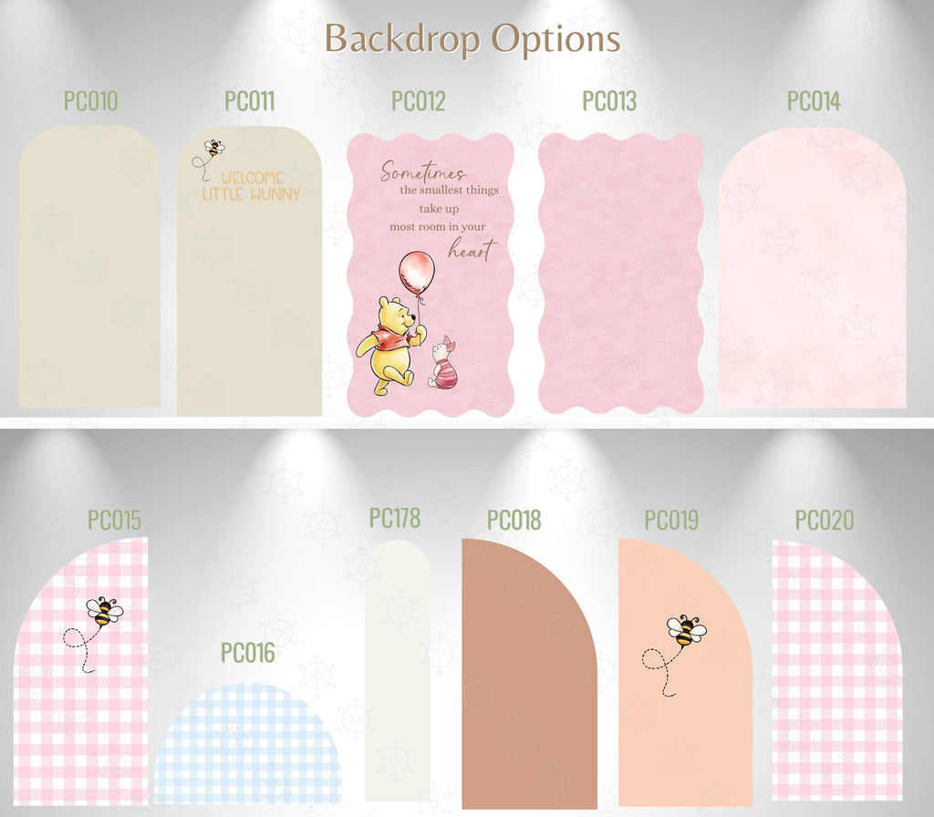 Personalized Classic Bear Baby Shower Backdrop & Cutouts Set | Woodland Party Decorations