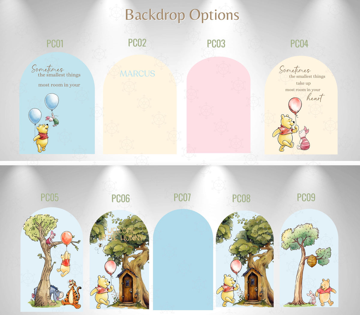 Personalized Classic Bear Baby Shower Backdrop & Cutouts Set | Woodland Party Decorations