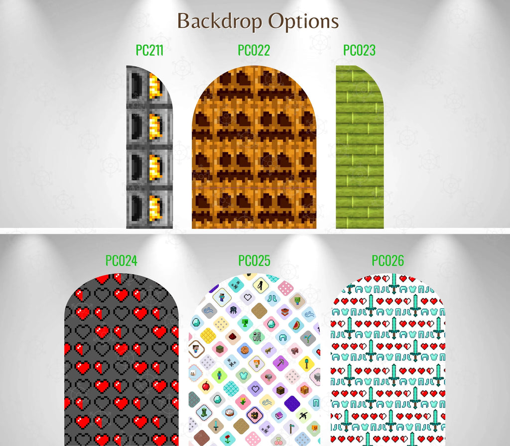 Pixel Game Birthday Backdrop & Cutouts | Personalized Block Game Party Decorations