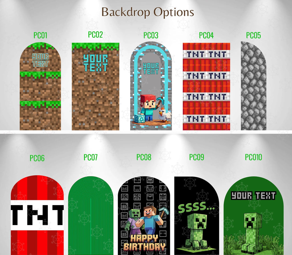 Pixel Game Birthday Backdrop & Cutouts | Personalized Block Game Party Decorations