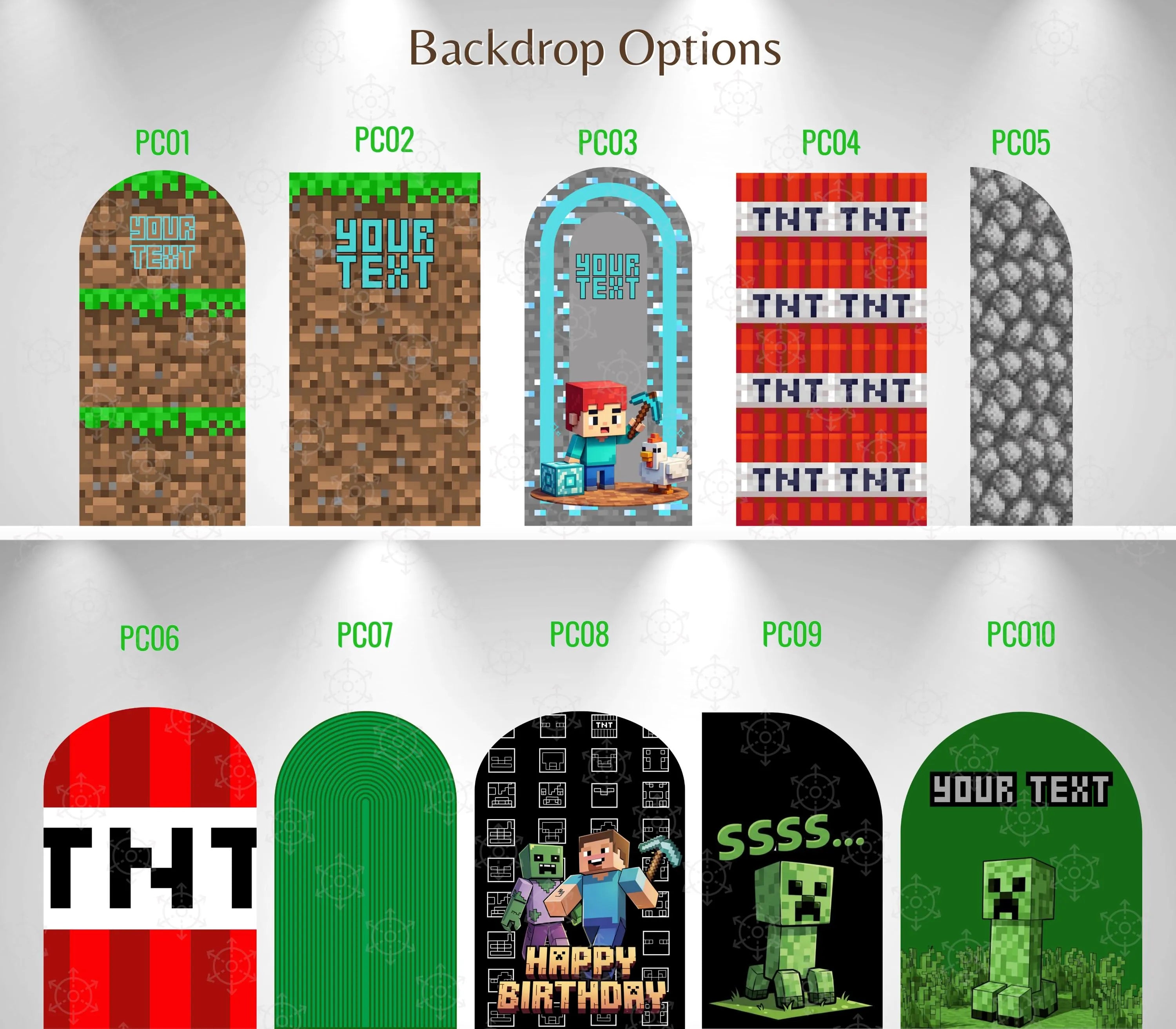 Pixel Game Birthday Backdrop & Cutouts | Personalized Block Game Party Decorations