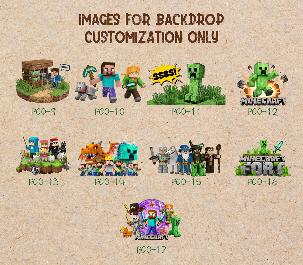 Pixel Game Birthday Backdrop & Cutouts | Personalized Block Game Party Decorations