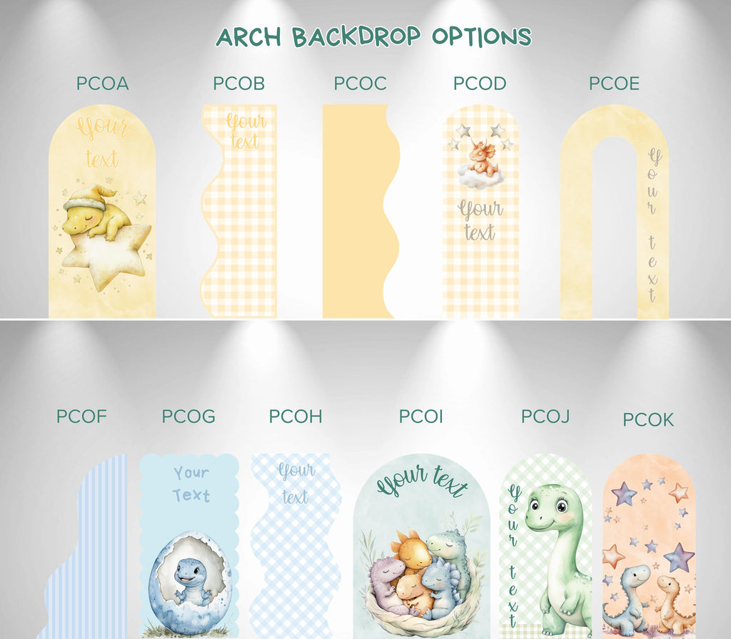 Personalized Baby Dinosaur Backdrop & Cutouts Set | Cute Dino Baby Shower & First Birthday Decorations