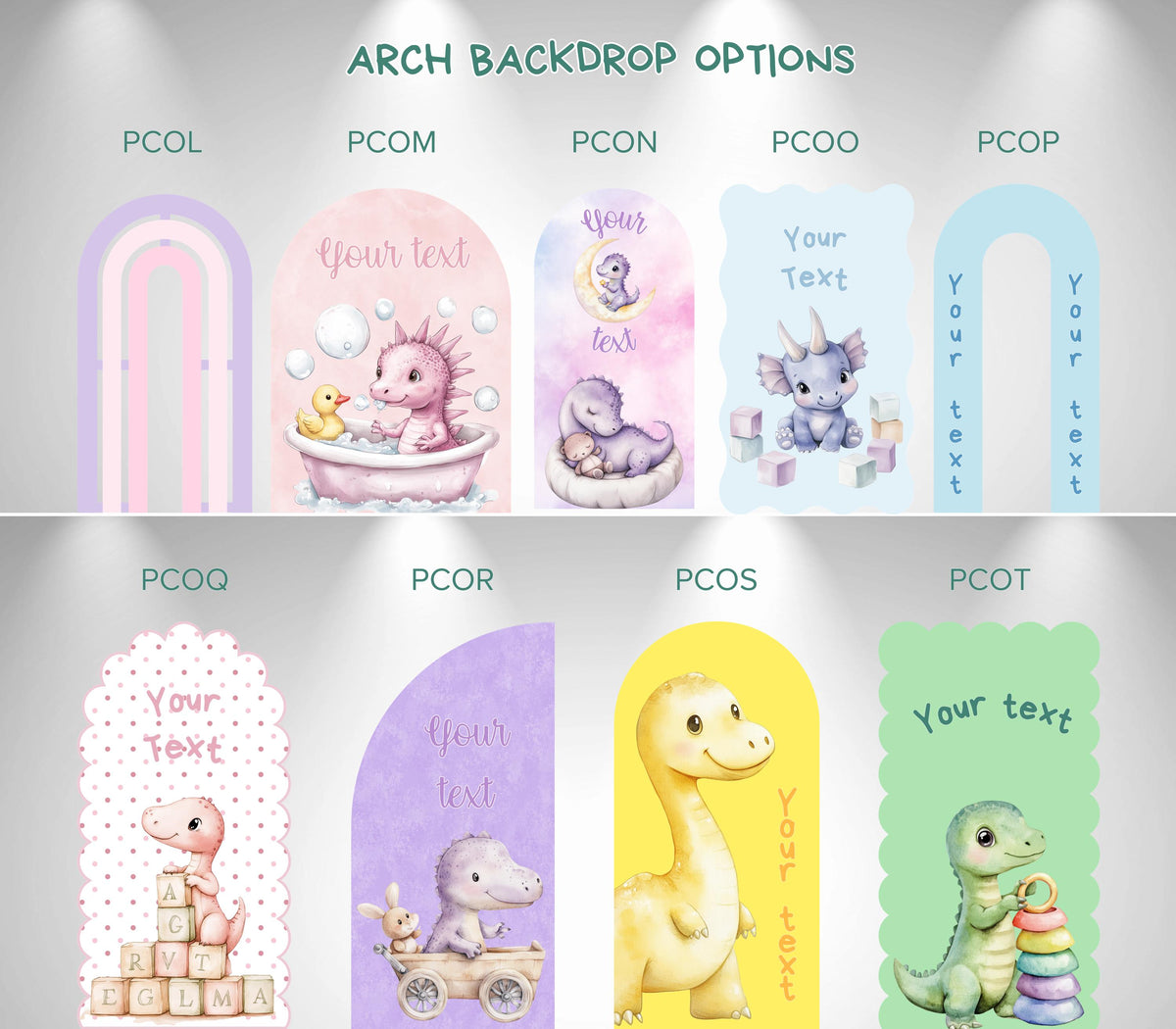 Personalized Baby Dinosaur Backdrop & Cutouts Set | Cute Dino Baby Shower & First Birthday Decorations