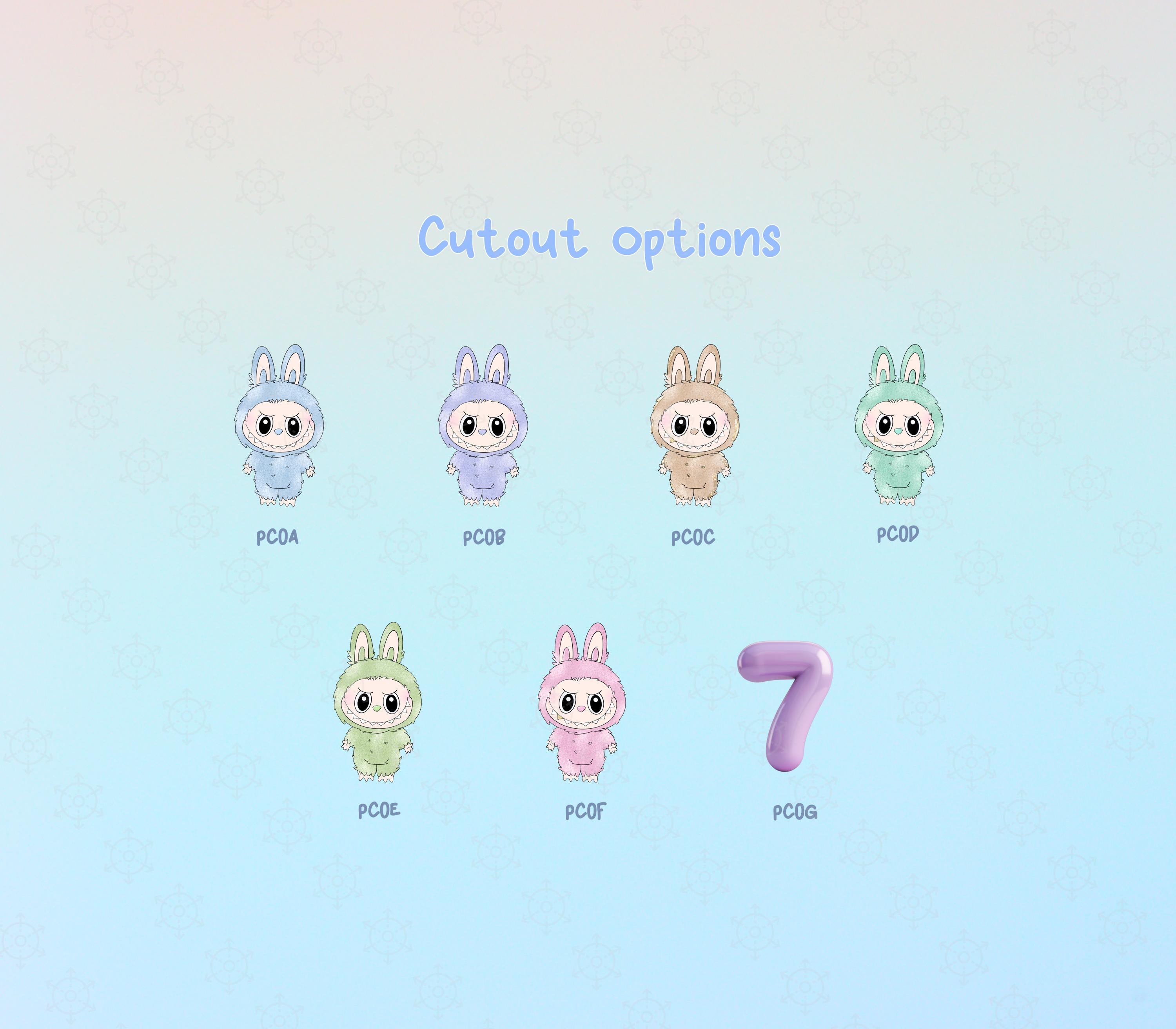 Personalized Cute Monster Birthday Backdrop & Cutouts Set | Kawaii Pastel Party Decorations