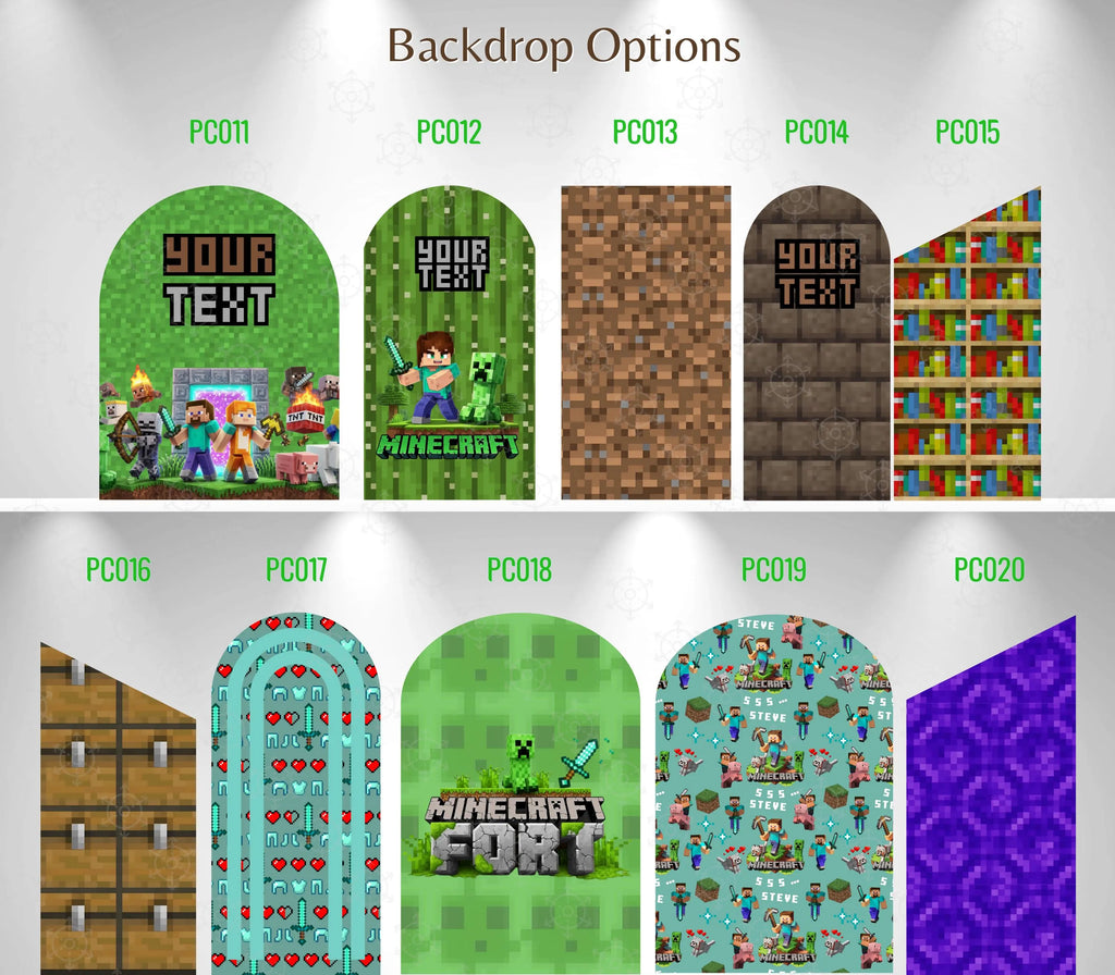 Pixel Game Birthday Backdrop & Cutouts | Personalized Block Game Party Decorations